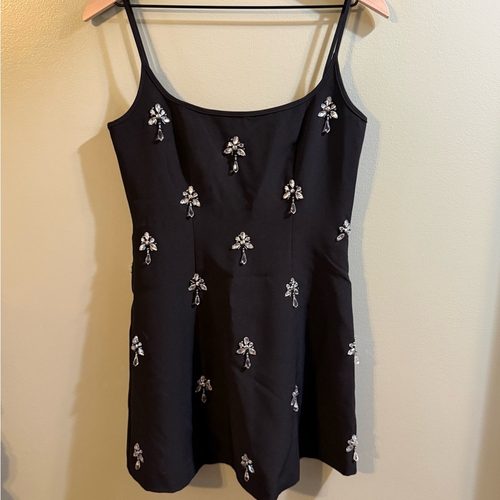 Gianni Bini Black Dress with Crystal Accents